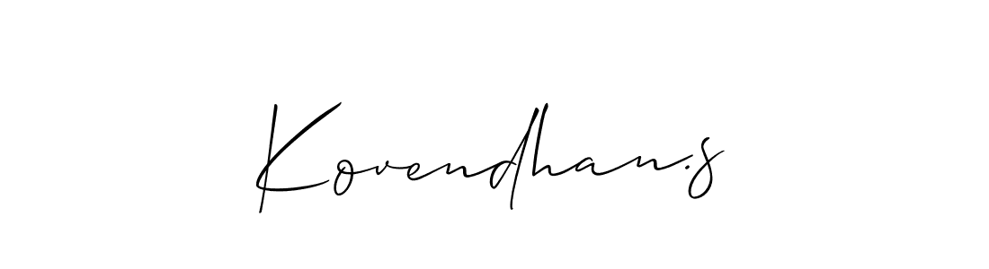 It looks lik you need a new signature style for name Kovendhan.s. Design unique handwritten (Allison_Script) signature with our free signature maker in just a few clicks. Kovendhan.s signature style 2 images and pictures png