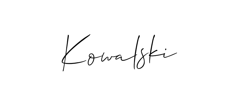 Design your own signature with our free online signature maker. With this signature software, you can create a handwritten (Allison_Script) signature for name Kowalski. Kowalski signature style 2 images and pictures png