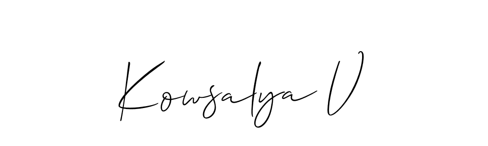 Make a beautiful signature design for name Kowsalya V. Use this online signature maker to create a handwritten signature for free. Kowsalya V signature style 2 images and pictures png