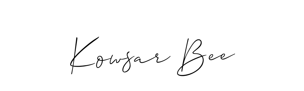 You should practise on your own different ways (Allison_Script) to write your name (Kowsar Bee) in signature. don't let someone else do it for you. Kowsar Bee signature style 2 images and pictures png
