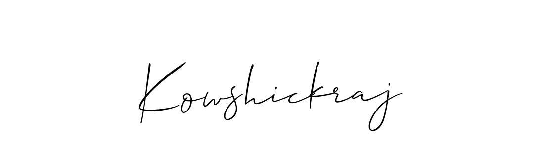 Make a short Kowshickraj signature style. Manage your documents anywhere anytime using Allison_Script. Create and add eSignatures, submit forms, share and send files easily. Kowshickraj signature style 2 images and pictures png