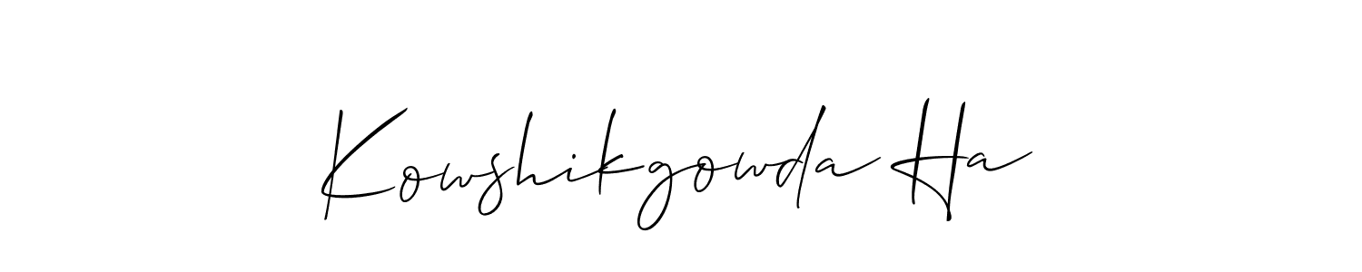 Here are the top 10 professional signature styles for the name Kowshikgowda Ha. These are the best autograph styles you can use for your name. Kowshikgowda Ha signature style 2 images and pictures png