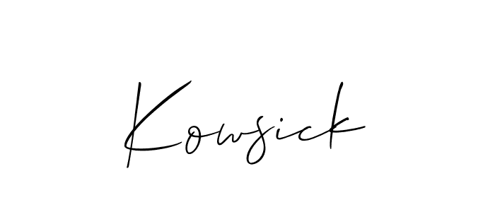 How to make Kowsick name signature. Use Allison_Script style for creating short signs online. This is the latest handwritten sign. Kowsick signature style 2 images and pictures png