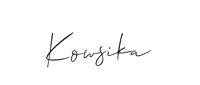 Create a beautiful signature design for name Kowsika. With this signature (Allison_Script) fonts, you can make a handwritten signature for free. Kowsika signature style 2 images and pictures png