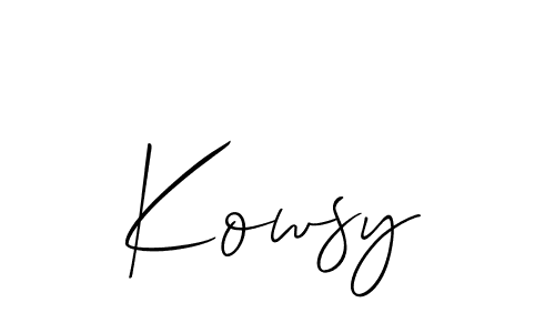 Use a signature maker to create a handwritten signature online. With this signature software, you can design (Allison_Script) your own signature for name Kowsy. Kowsy signature style 2 images and pictures png