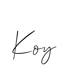 Make a beautiful signature design for name Koy. With this signature (Allison_Script) style, you can create a handwritten signature for free. Koy signature style 2 images and pictures png