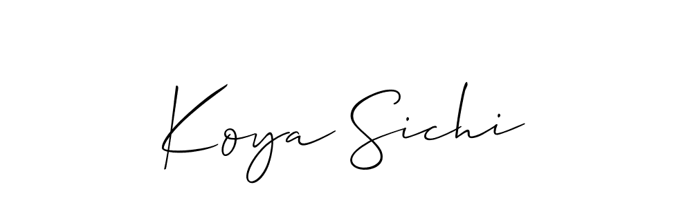 Design your own signature with our free online signature maker. With this signature software, you can create a handwritten (Allison_Script) signature for name Koya Sichi. Koya Sichi signature style 2 images and pictures png