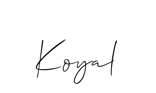 Use a signature maker to create a handwritten signature online. With this signature software, you can design (Allison_Script) your own signature for name Koyal. Koyal signature style 2 images and pictures png