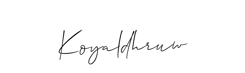 Also we have Koyaldhruw name is the best signature style. Create professional handwritten signature collection using Allison_Script autograph style. Koyaldhruw signature style 2 images and pictures png