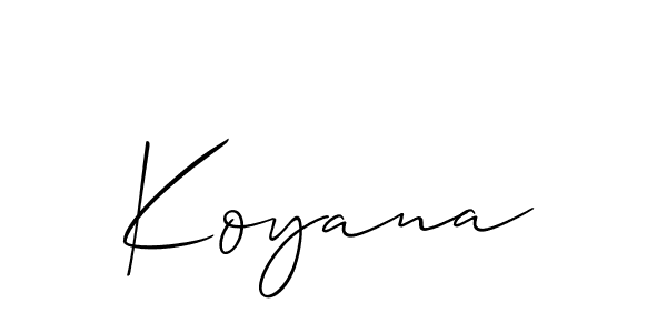 The best way (Allison_Script) to make a short signature is to pick only two or three words in your name. The name Koyana include a total of six letters. For converting this name. Koyana signature style 2 images and pictures png