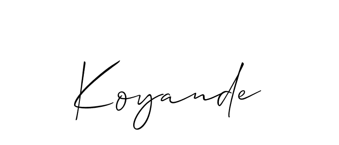 Make a short Koyande signature style. Manage your documents anywhere anytime using Allison_Script. Create and add eSignatures, submit forms, share and send files easily. Koyande signature style 2 images and pictures png