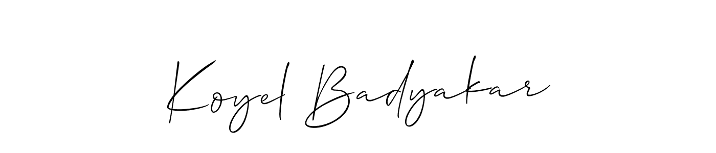 Also we have Koyel Badyakar name is the best signature style. Create professional handwritten signature collection using Allison_Script autograph style. Koyel Badyakar signature style 2 images and pictures png