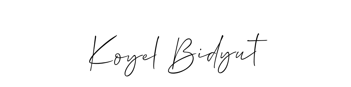 Also we have Koyel Bidyut name is the best signature style. Create professional handwritten signature collection using Allison_Script autograph style. Koyel Bidyut signature style 2 images and pictures png