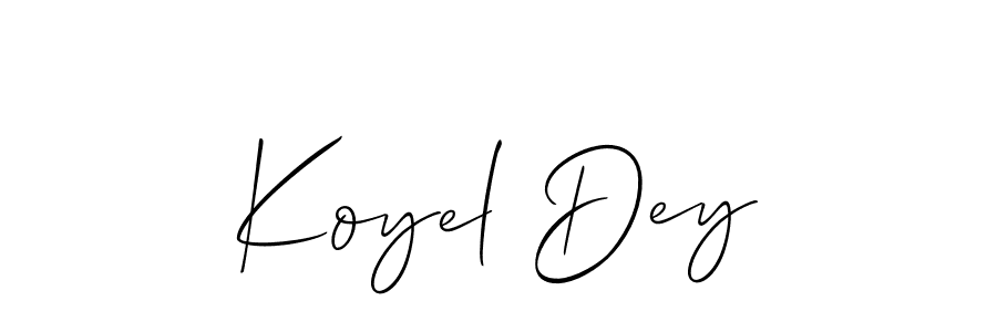 Make a beautiful signature design for name Koyel Dey. With this signature (Allison_Script) style, you can create a handwritten signature for free. Koyel Dey signature style 2 images and pictures png