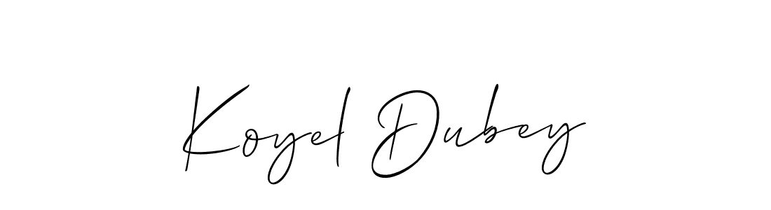 Koyel Dubey stylish signature style. Best Handwritten Sign (Allison_Script) for my name. Handwritten Signature Collection Ideas for my name Koyel Dubey. Koyel Dubey signature style 2 images and pictures png