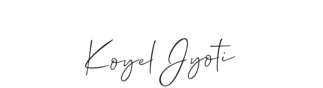 The best way (Allison_Script) to make a short signature is to pick only two or three words in your name. The name Koyel Jyoti include a total of six letters. For converting this name. Koyel Jyoti signature style 2 images and pictures png