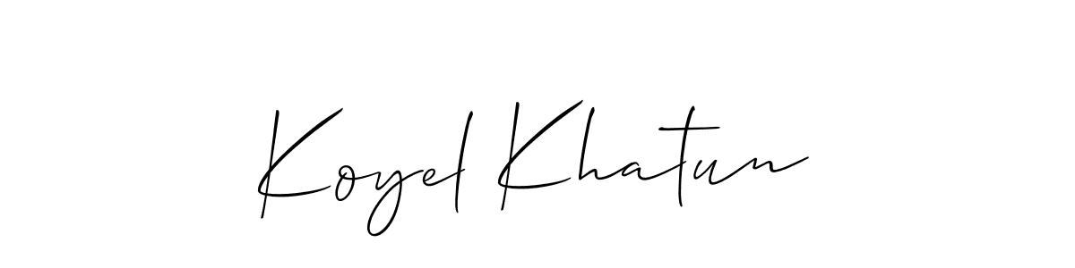 Create a beautiful signature design for name Koyel Khatun. With this signature (Allison_Script) fonts, you can make a handwritten signature for free. Koyel Khatun signature style 2 images and pictures png