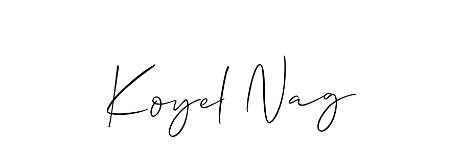 Make a short Koyel Nag signature style. Manage your documents anywhere anytime using Allison_Script. Create and add eSignatures, submit forms, share and send files easily. Koyel Nag signature style 2 images and pictures png