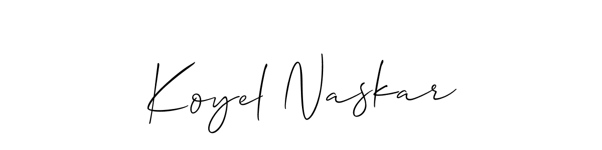 It looks lik you need a new signature style for name Koyel Naskar. Design unique handwritten (Allison_Script) signature with our free signature maker in just a few clicks. Koyel Naskar signature style 2 images and pictures png