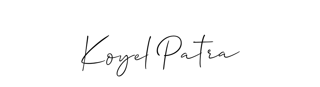 Similarly Allison_Script is the best handwritten signature design. Signature creator online .You can use it as an online autograph creator for name Koyel Patra. Koyel Patra signature style 2 images and pictures png