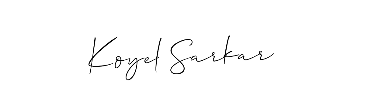 if you are searching for the best signature style for your name Koyel Sarkar. so please give up your signature search. here we have designed multiple signature styles  using Allison_Script. Koyel Sarkar signature style 2 images and pictures png