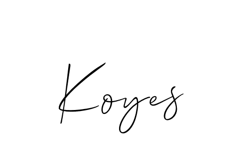 How to Draw Koyes signature style? Allison_Script is a latest design signature styles for name Koyes. Koyes signature style 2 images and pictures png