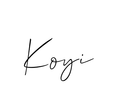 Use a signature maker to create a handwritten signature online. With this signature software, you can design (Allison_Script) your own signature for name Koyi. Koyi signature style 2 images and pictures png