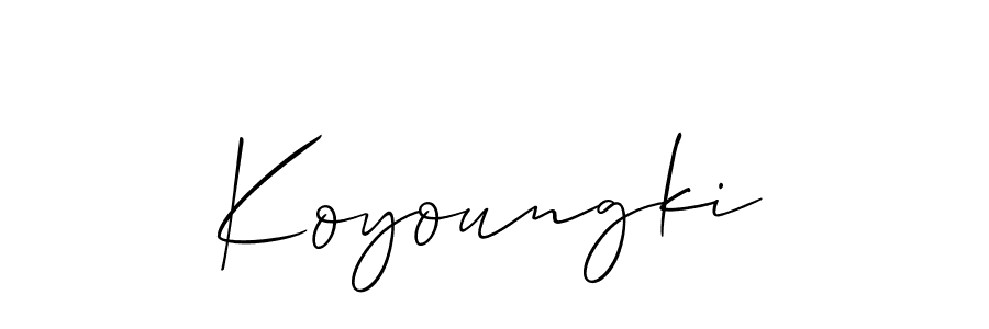 It looks lik you need a new signature style for name Koyoungki. Design unique handwritten (Allison_Script) signature with our free signature maker in just a few clicks. Koyoungki signature style 2 images and pictures png