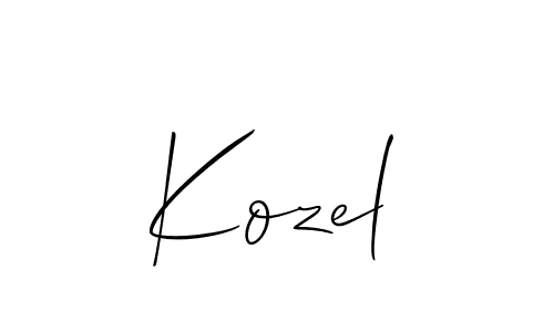 Create a beautiful signature design for name Kozel. With this signature (Allison_Script) fonts, you can make a handwritten signature for free. Kozel signature style 2 images and pictures png