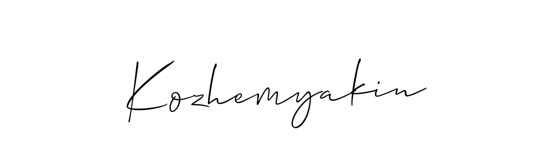 Use a signature maker to create a handwritten signature online. With this signature software, you can design (Allison_Script) your own signature for name Kozhemyakin. Kozhemyakin signature style 2 images and pictures png