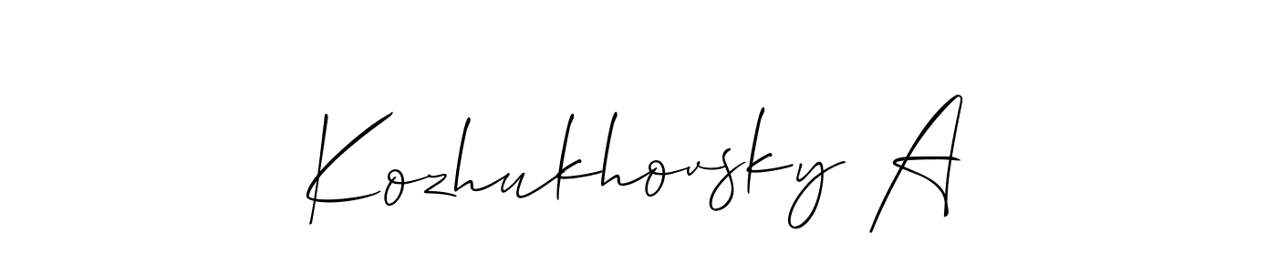 How to Draw Kozhukhovsky A signature style? Allison_Script is a latest design signature styles for name Kozhukhovsky A. Kozhukhovsky A signature style 2 images and pictures png
