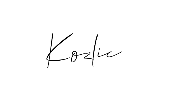 Use a signature maker to create a handwritten signature online. With this signature software, you can design (Allison_Script) your own signature for name Kozlic. Kozlic signature style 2 images and pictures png