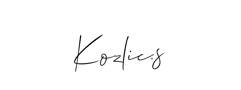 Allison_Script is a professional signature style that is perfect for those who want to add a touch of class to their signature. It is also a great choice for those who want to make their signature more unique. Get Kozlic.s name to fancy signature for free. Kozlic.s signature style 2 images and pictures png