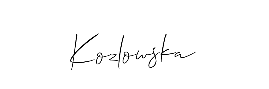 Design your own signature with our free online signature maker. With this signature software, you can create a handwritten (Allison_Script) signature for name Kozlowska. Kozlowska signature style 2 images and pictures png