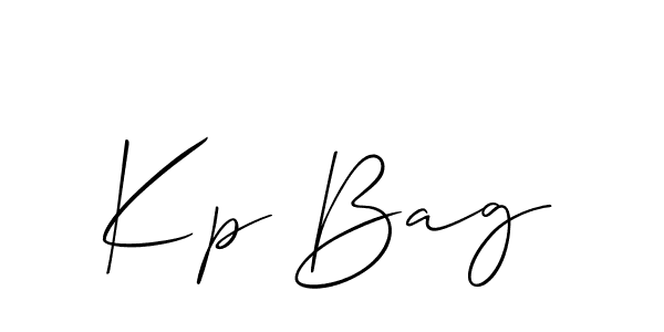 The best way (Allison_Script) to make a short signature is to pick only two or three words in your name. The name Kp Bag include a total of six letters. For converting this name. Kp Bag signature style 2 images and pictures png