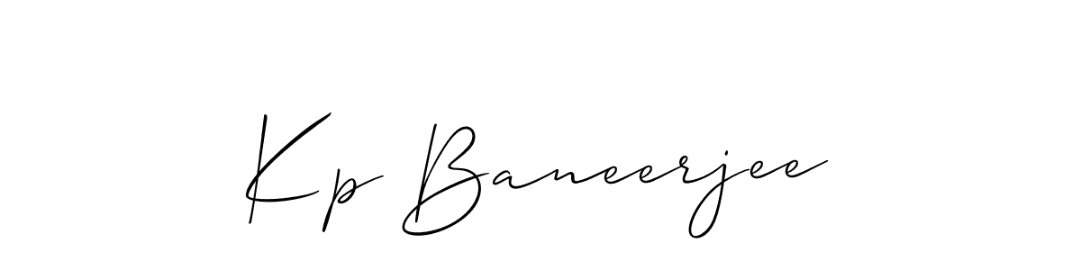 How to Draw Kp Baneerjee signature style? Allison_Script is a latest design signature styles for name Kp Baneerjee. Kp Baneerjee signature style 2 images and pictures png