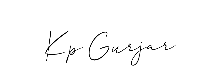 It looks lik you need a new signature style for name Kp Gurjar. Design unique handwritten (Allison_Script) signature with our free signature maker in just a few clicks. Kp Gurjar signature style 2 images and pictures png