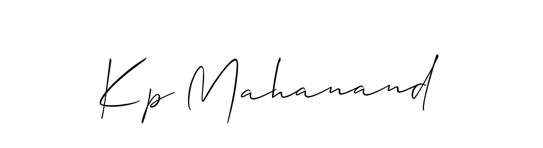 Design your own signature with our free online signature maker. With this signature software, you can create a handwritten (Allison_Script) signature for name Kp Mahanand. Kp Mahanand signature style 2 images and pictures png