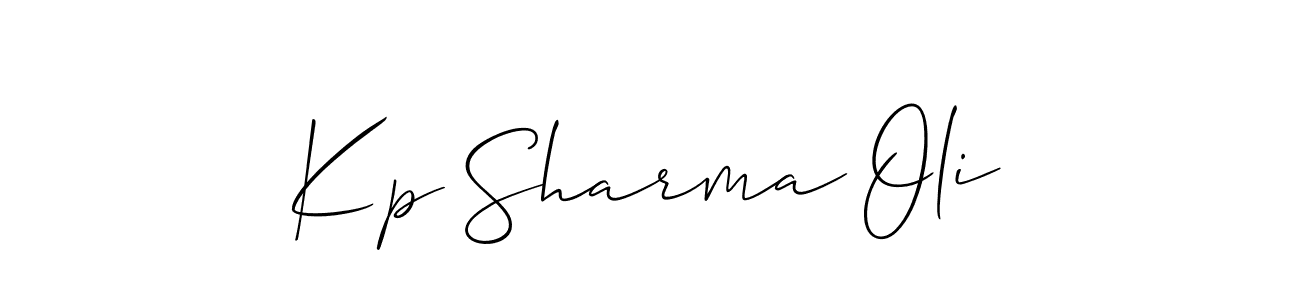 Make a beautiful signature design for name Kp Sharma Oli. With this signature (Allison_Script) style, you can create a handwritten signature for free. Kp Sharma Oli signature style 2 images and pictures png