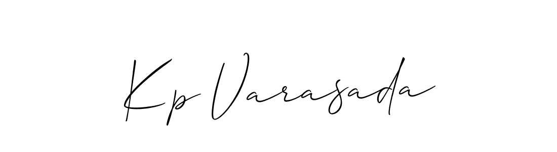Create a beautiful signature design for name Kp Varasada. With this signature (Allison_Script) fonts, you can make a handwritten signature for free. Kp Varasada signature style 2 images and pictures png