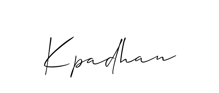 You should practise on your own different ways (Allison_Script) to write your name (Kpadhan) in signature. don't let someone else do it for you. Kpadhan signature style 2 images and pictures png