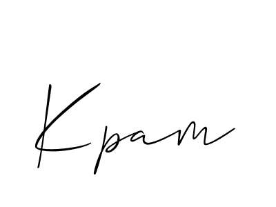 It looks lik you need a new signature style for name Kpam. Design unique handwritten (Allison_Script) signature with our free signature maker in just a few clicks. Kpam signature style 2 images and pictures png