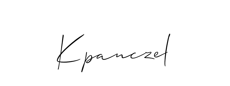 Use a signature maker to create a handwritten signature online. With this signature software, you can design (Allison_Script) your own signature for name Kpanczel. Kpanczel signature style 2 images and pictures png