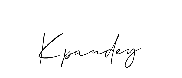 Make a beautiful signature design for name Kpandey. With this signature (Allison_Script) style, you can create a handwritten signature for free. Kpandey signature style 2 images and pictures png