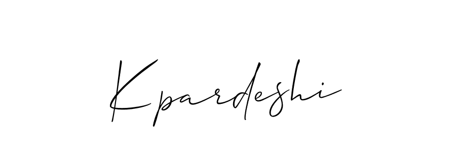 How to Draw Kpardeshi signature style? Allison_Script is a latest design signature styles for name Kpardeshi. Kpardeshi signature style 2 images and pictures png