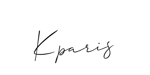 Design your own signature with our free online signature maker. With this signature software, you can create a handwritten (Allison_Script) signature for name Kparis. Kparis signature style 2 images and pictures png