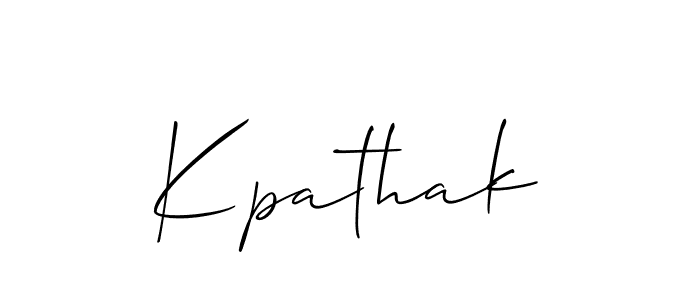 if you are searching for the best signature style for your name Kpathak. so please give up your signature search. here we have designed multiple signature styles  using Allison_Script. Kpathak signature style 2 images and pictures png