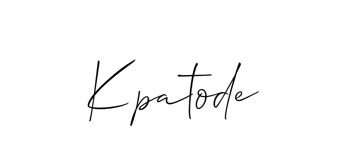 Similarly Allison_Script is the best handwritten signature design. Signature creator online .You can use it as an online autograph creator for name Kpatode. Kpatode signature style 2 images and pictures png