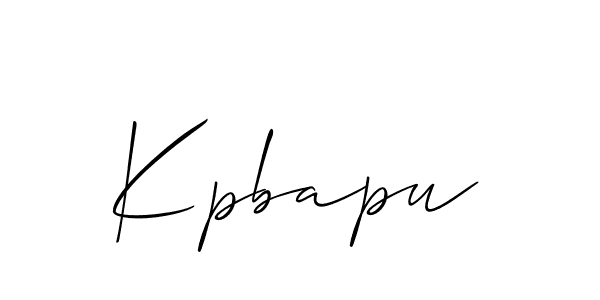 Also You can easily find your signature by using the search form. We will create Kpbapu name handwritten signature images for you free of cost using Allison_Script sign style. Kpbapu signature style 2 images and pictures png