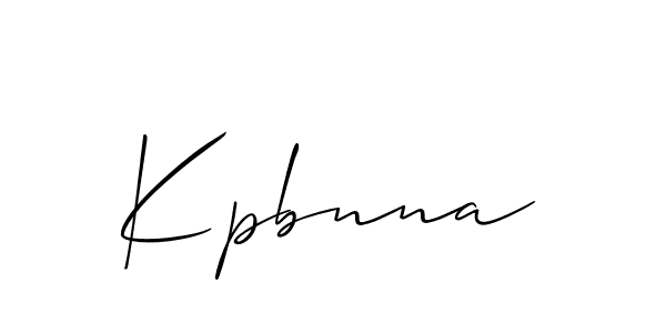 The best way (Allison_Script) to make a short signature is to pick only two or three words in your name. The name Kpbnna include a total of six letters. For converting this name. Kpbnna signature style 2 images and pictures png